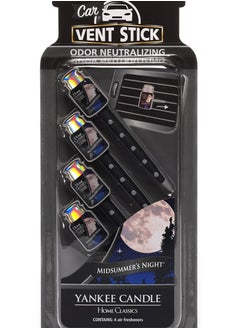 YANKEE CANDLE Yankee Candle Car Air Fresheners, Car Vent Stick MidSummer's Night® Scented, Includes 4 Odor Neutralizing Sticks, Each Lasts Up To 2 Weeks  - Image 1