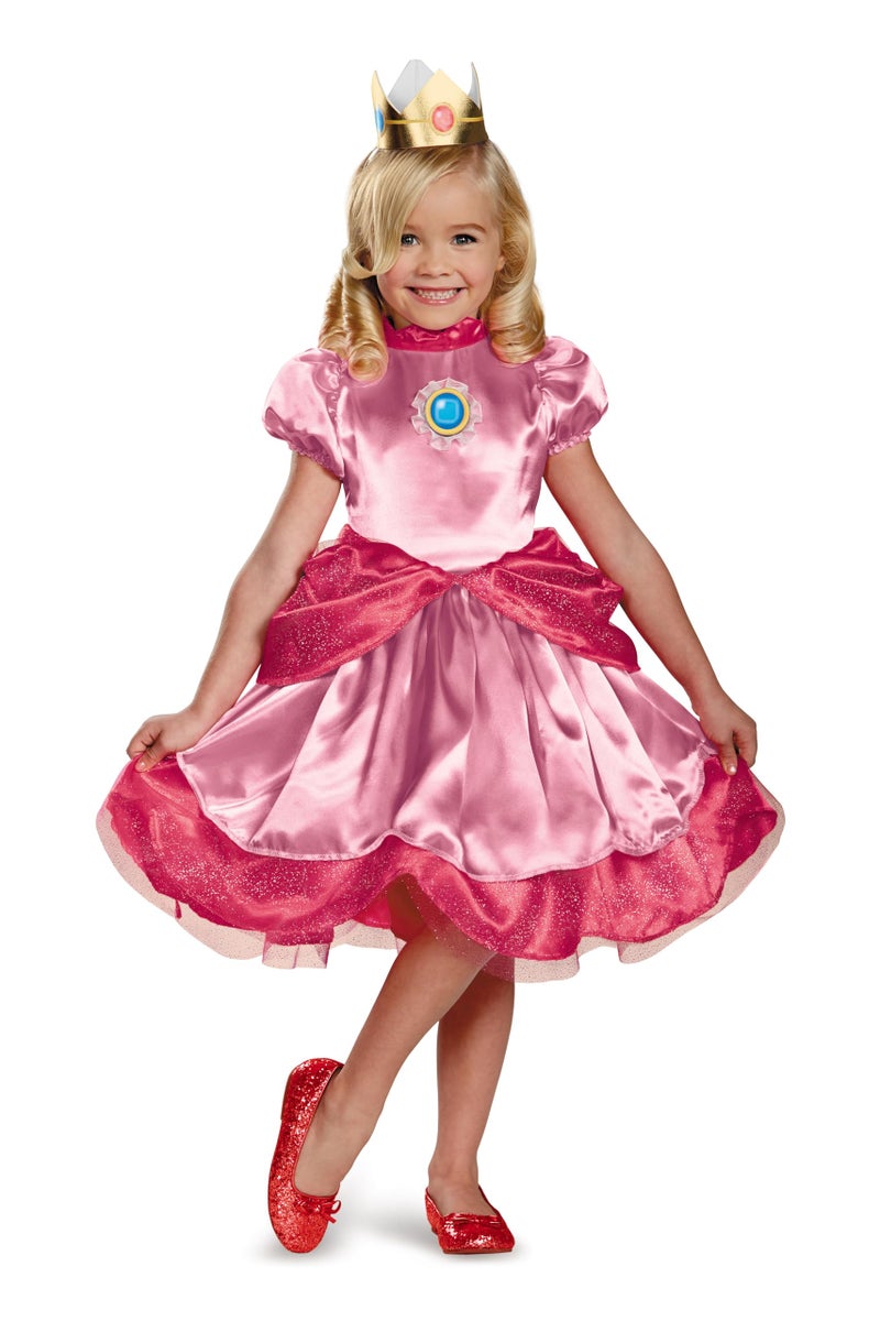 Disguise Nintendo Super Mario Brothers Princess Peach Girls Toddler Costume, Medium/3T-4T - Image 1