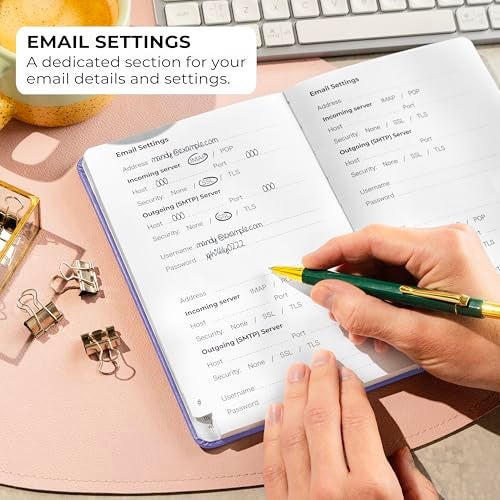 Clever Fox Password Book with alphabetical tabs. Internet Address Organizer Logbook. Medium Password Keeper for Website Logins (Lavender) - Image 4