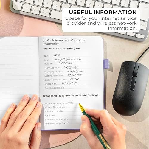 Clever Fox Password Book with alphabetical tabs. Internet Address Organizer Logbook. Medium Password Keeper for Website Logins (Lavender) - Image 5