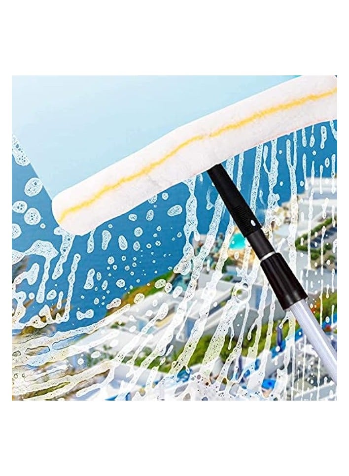 erorex Car Window Wiper, Bathroom Window Washer, Shower Window Squeegee and Microfiber Scrubber Shower Wiper, Scraper Cleaner, Multi-Purpose and Durable Window Washing Cleaning Tools Combo, 2Pcs - Image 3