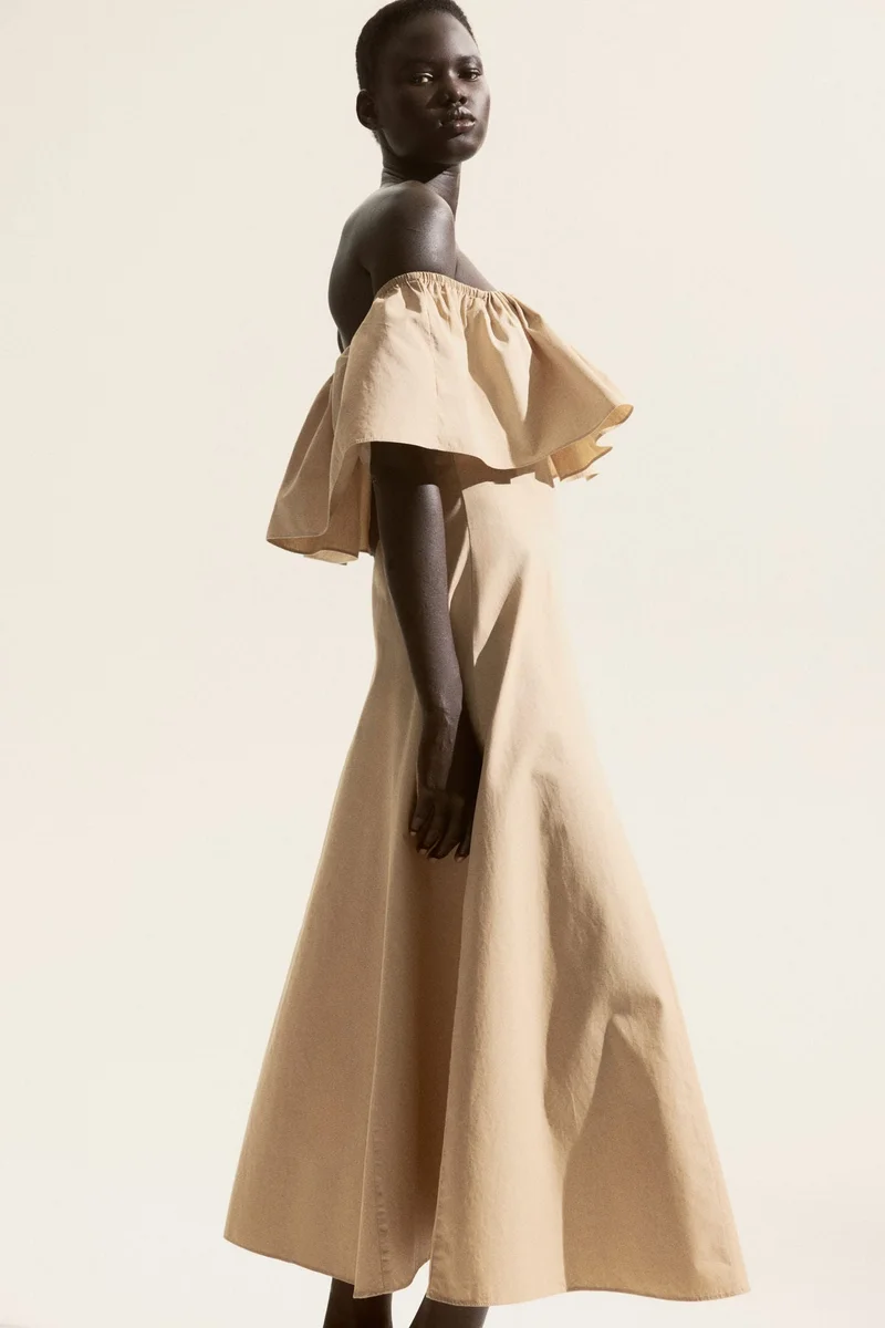 H&M Flounced off-the-shoulder dress