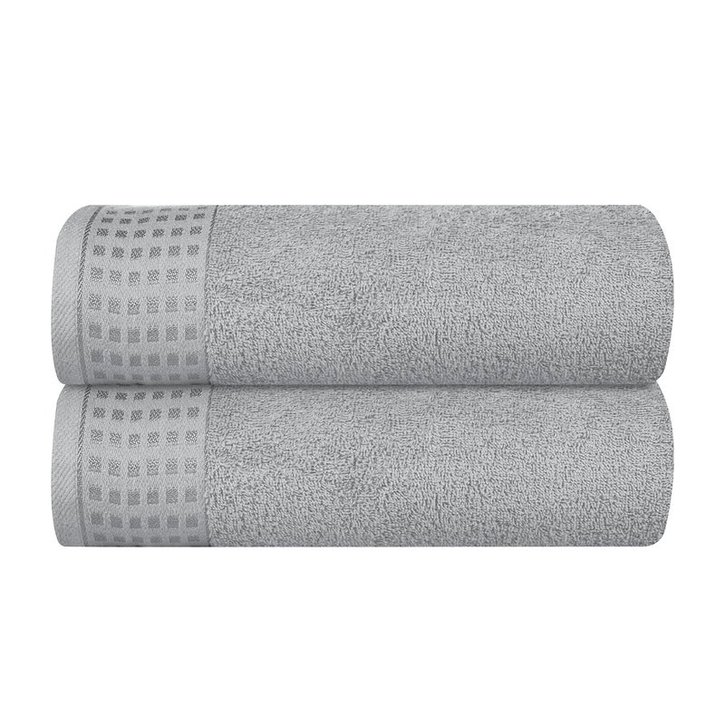 GLAMBURG 100 Cotton 2 Pack Oversized Bath Towel Set 28x55 Inches Ultra Soft Highly Absorbant Compact Quickdry  Lightweight Large Bath Towels Ideal for Gym Travel Camp Pool  Light Grey