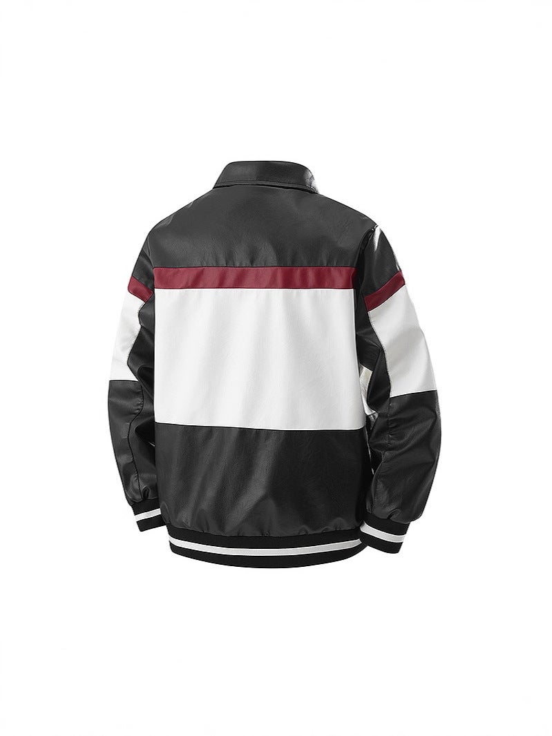 Pu Leather Jacket American High Street Leather Jacket Men'S Coat Japanese Trendy Brand Biker Couple Jacket Trendy - Image 5