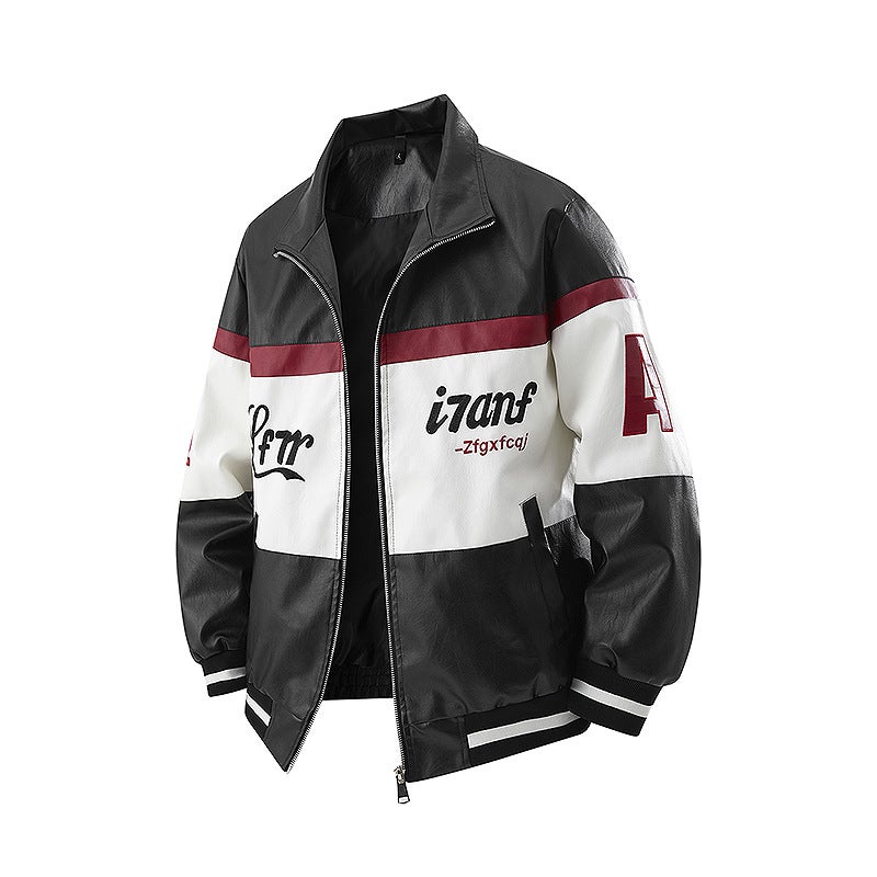 Pu Leather Jacket American High Street Leather Jacket Men'S Coat Japanese Trendy Brand Biker Couple Jacket Trendy - Image 1