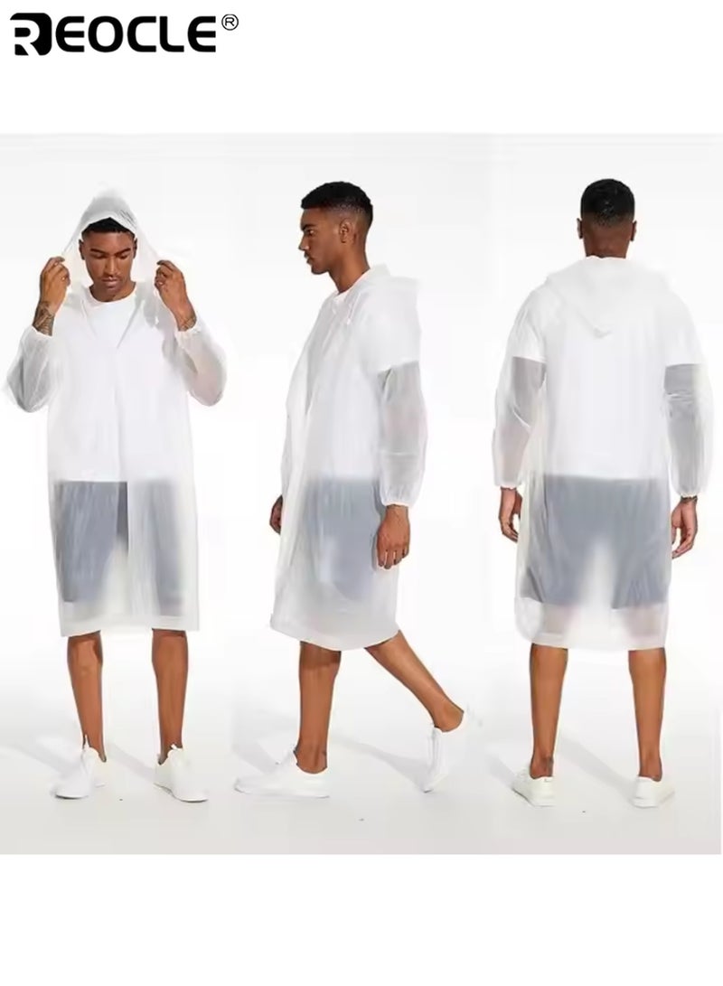 REOCLE Windproof High Quality EVA Thick Full-Body Raincoat Hooded Long Sleeve Lightweight with Drawstring Waist Button Closure Durable Water Resistant Suitable for Hiking Cycling Travel Outdoor Activities Daily Use Washing Machine Safe Comfortable Easy to Carry for Women for Ladies Raincoat Casual Raincoat | Button Closure Raincoat | Portable Rain Gear - Image 4