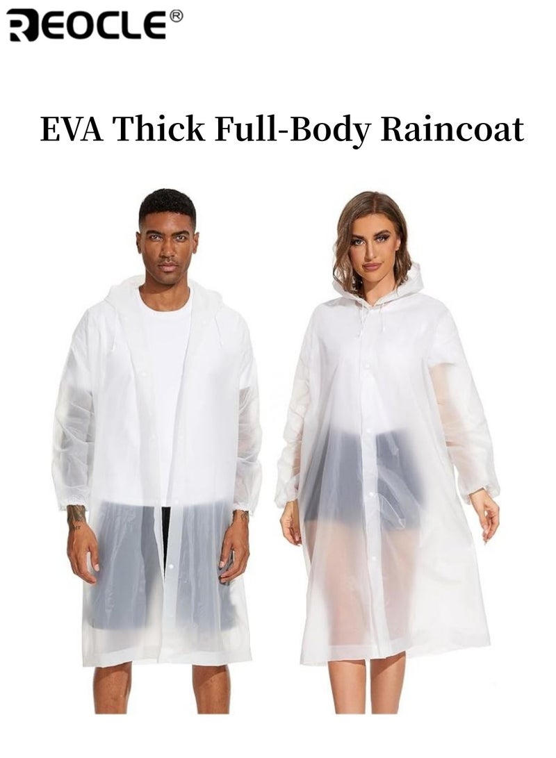 REOCLE Windproof High Quality EVA Thick Full-Body Raincoat Hooded Long Sleeve Lightweight with Drawstring Waist Button Closure Durable Water Resistant Suitable for Hiking Cycling Travel Outdoor Activities Daily Use Washing Machine Safe Comfortable Easy to Carry for Women for Ladies Raincoat Casual Raincoat | Button Closure Raincoat | Portable Rain Gear - Image 1