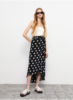 Elastic Waist Floral A-Line Poplin Women's Skirt