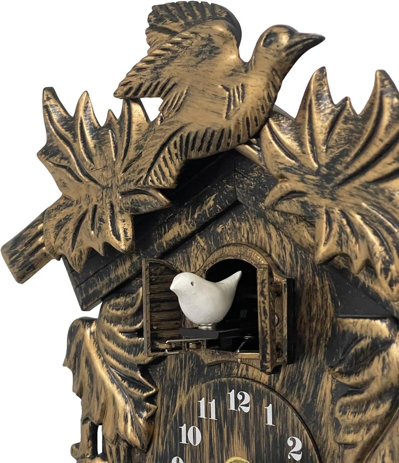 WALPLUS Chiming Cookoo Clock Brown Vintage Bird Flapping Cuckoo Clocks Volume Adjustable Coo Coo Clocks Wall Decoration Battery Operated Pendulum Cuckoo Clock for Home Living Room Office - Image 3