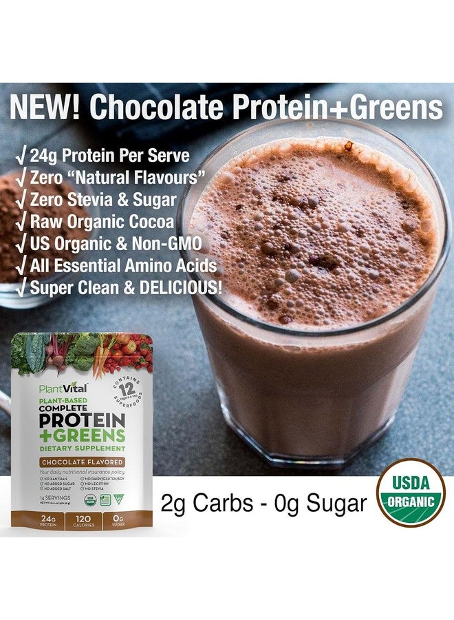 Health & Household Plantvital Vegan Protein Powder Plant Based, Organic Protein Powder Chocolate, 24G/0G Sugar, 12 Superfoods, Veggies, Probiotics, Raw Cocoa, Kale, Beets, Spirulina, Pea, Gluten-Free, Keto-Friendly,16Oz  - Image 4