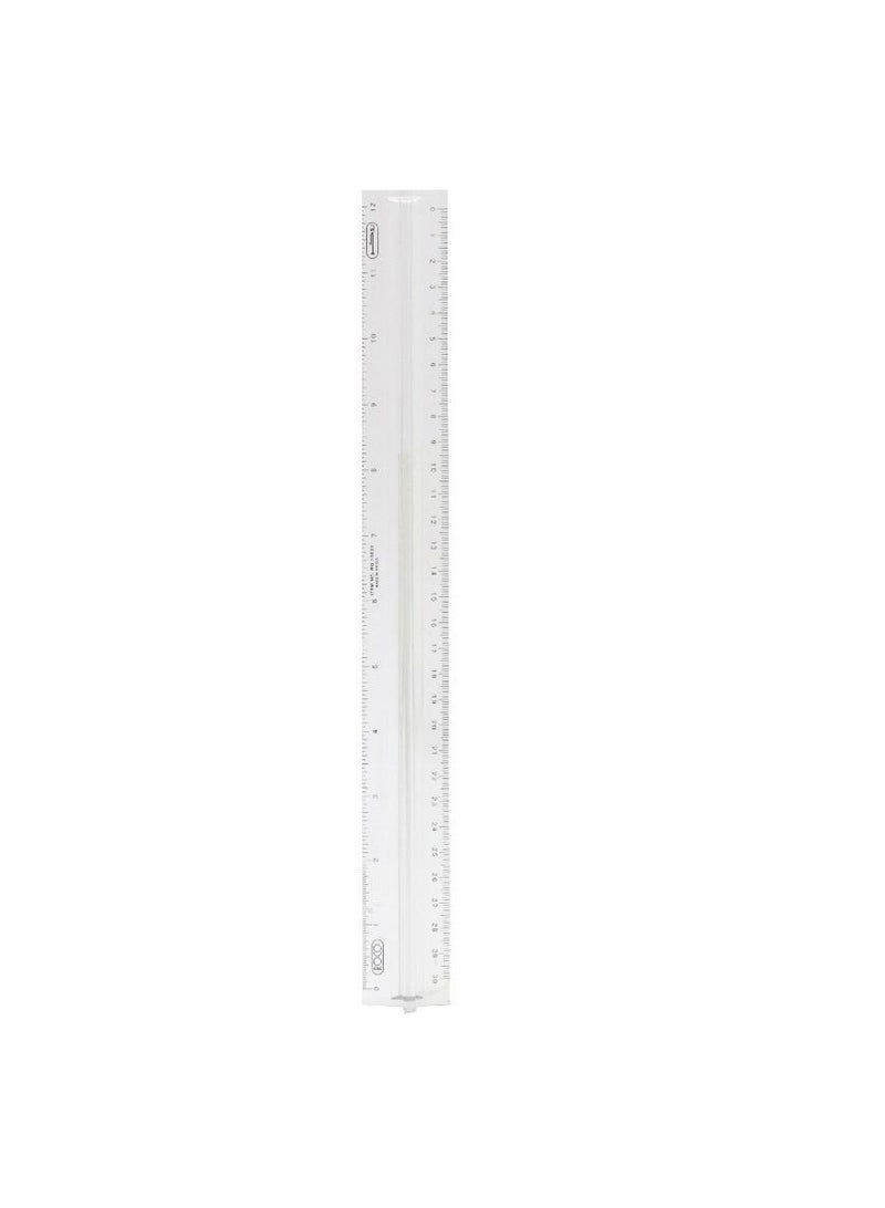 ROCO Finger Grip Ruler 12" (30 cm)Plastic