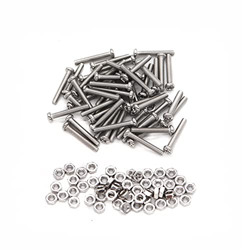 cSeao 40-Pack M3 x 25mm Pan Head Phillips Drive Machine Screws Hex Nuts Set 304 Stainless Steel - Image 4