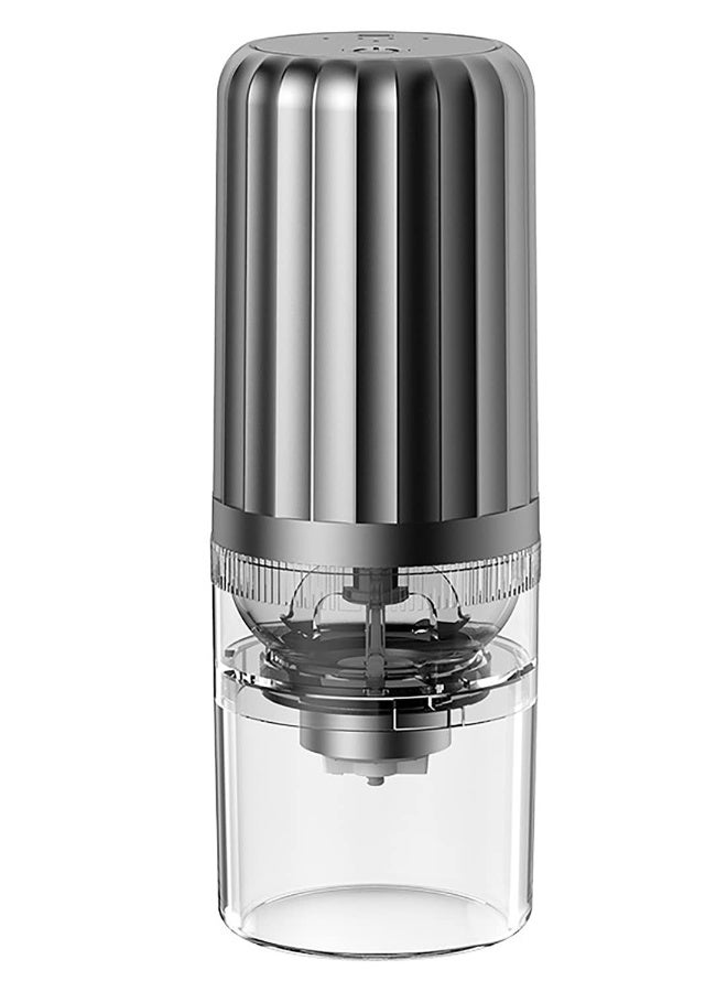 Coffee Grinder Portable USB Rechargeable Electric with Removable Chamber Automatic Coffee Grinder One Touch Push-Button Control Coffee Grinders for Coffee Beans Grains (Gray) - Image 1
