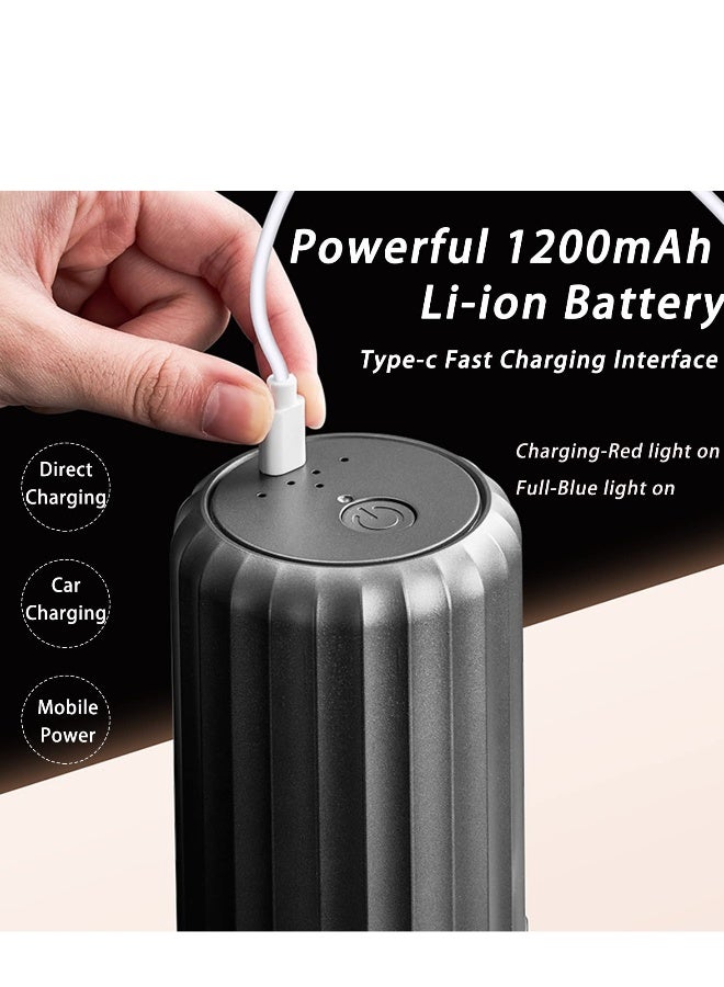 Coffee Grinder Portable USB Rechargeable Electric with Removable Chamber Automatic Coffee Grinder One Touch Push-Button Control Coffee Grinders for Coffee Beans Grains (Gray) - Image 4