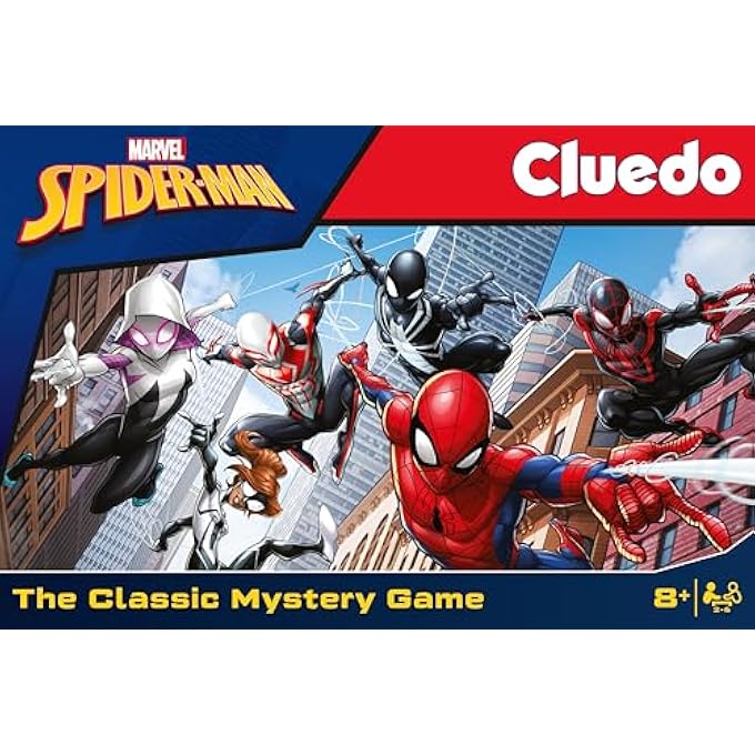 ويننج موفيز SpiderMan Cluedo اختر الرجل العنكبوت المفضل لديك تجول في أجزاء مختلفة من المدينة وقم بقيادة لعبة اللوحة العائلية الاستقصائية الممتعة من عمر 8 سنوات - Image 3