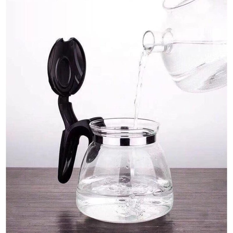 EXOMOON Tea Pot Set with Infuser by Cracker Loose Leaf Stove Top Glass Teapot Kettle Pack of 01 Green 2 Tea Strainer Glass Kettle 1000 Milliliter - Image 2