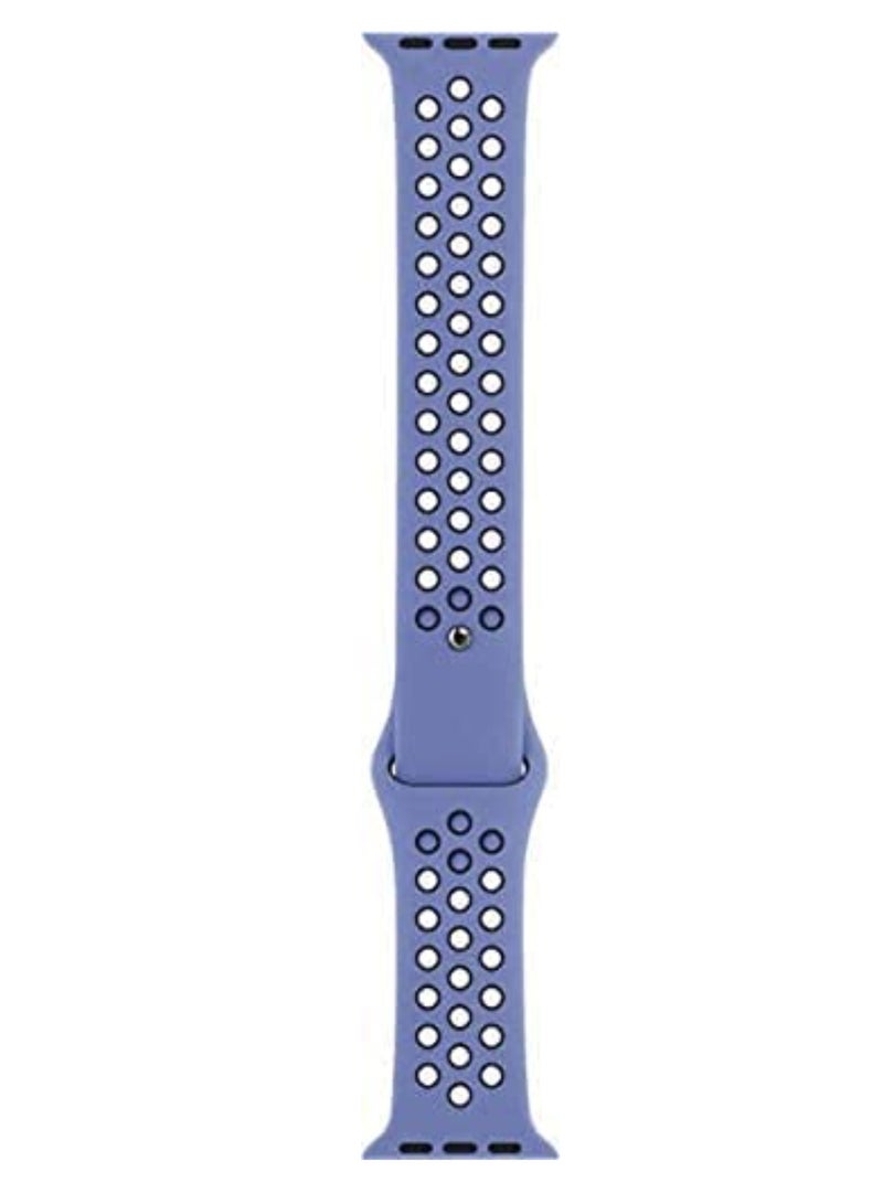 VITION Apple Watch Band 42mm/44mm/45mm Soft Silicone Replacement Wristband for iWatch Series 7/6/5/4/3/2/1/SE Nike+/Sports Edition Royal Pulse/Black - Image 2
