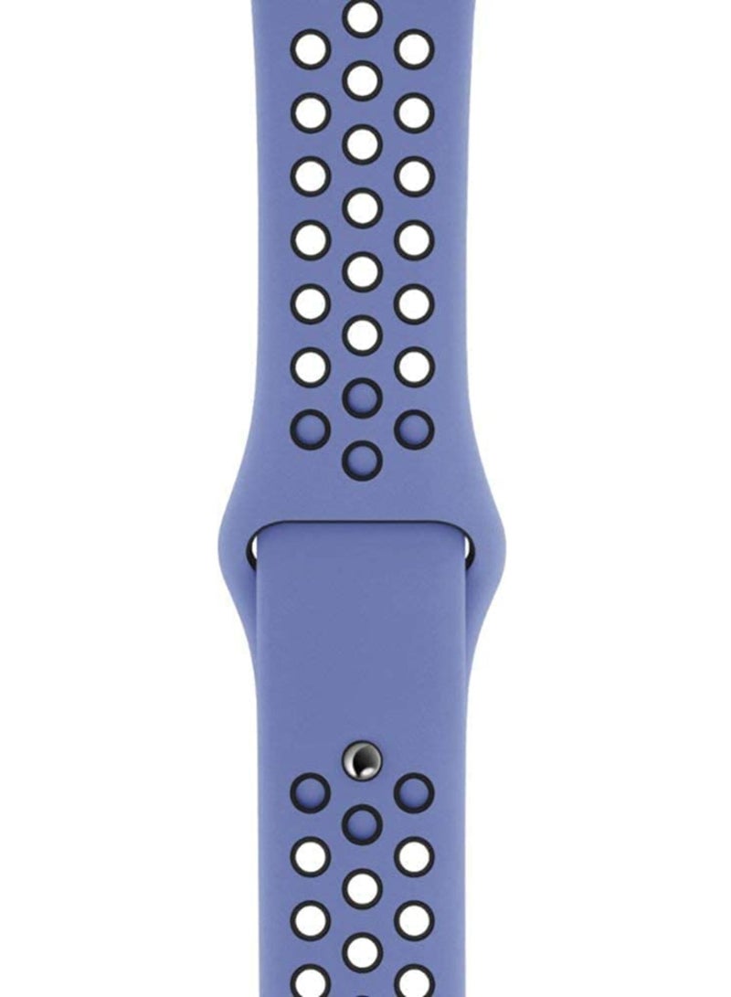 VITION Apple Watch Band 42mm/44mm/45mm Soft Silicone Replacement Wristband for iWatch Series 7/6/5/4/3/2/1/SE Nike+/Sports Edition Royal Pulse/Black - Image 3