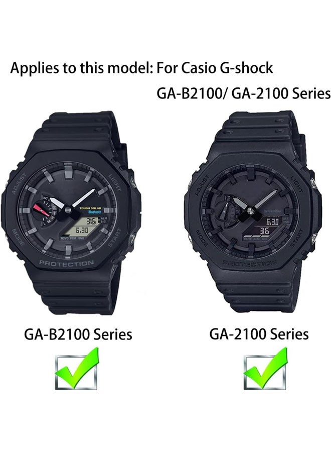 سجيت شاشة واقية لساعات كاسيو G-SHOCK GA-2100 GA-B2100 GA-2000 GM-2100، فيلم واقي زجاجي مقوى عالي الدقة ضد الخدوش وخالي من الفقاعات وواضح - Image 2