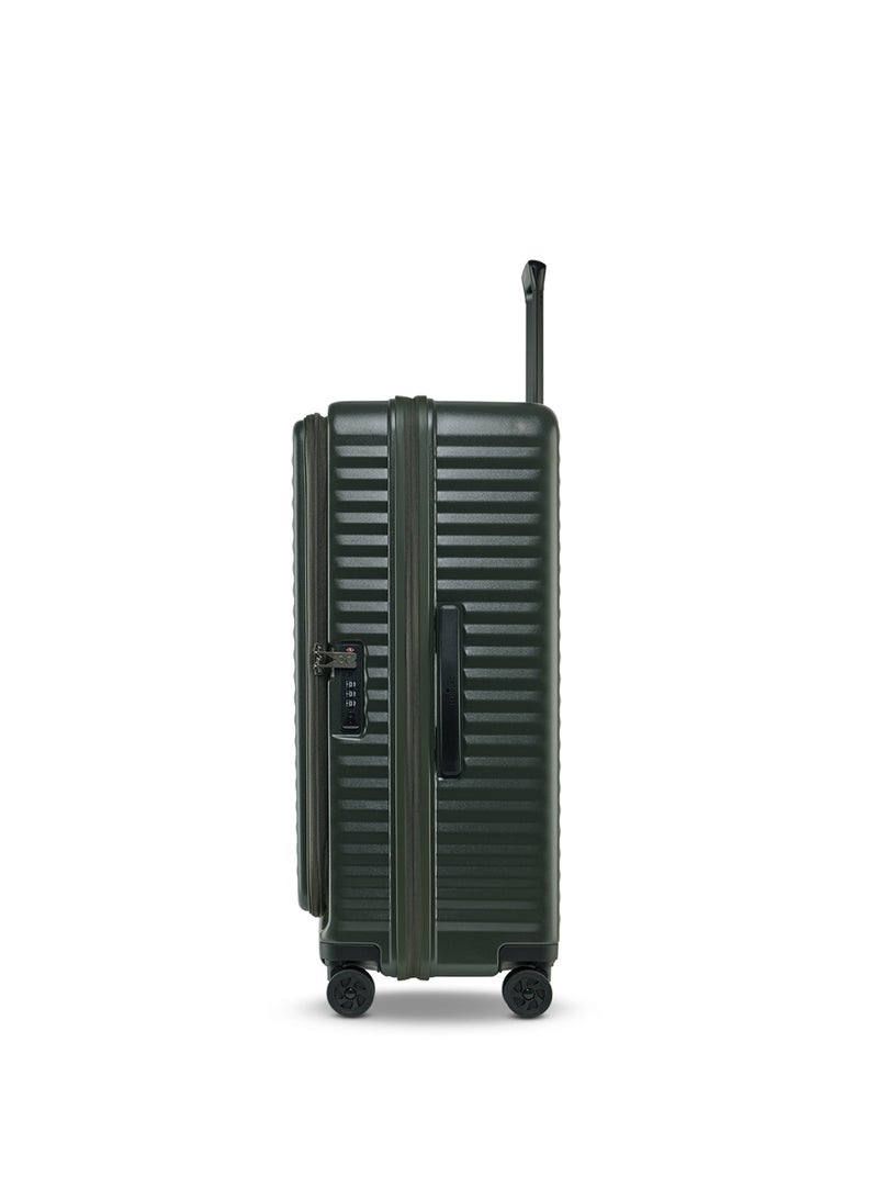Echolac Celestra PC183FA-01 FS 30 Inch Expandable Hardside Trolley Luggage with TSA Lock, Front Opening Design, Hinomoto 4 Double-Wheeled System & Premium PC Shell - Deep Olive - Image 5