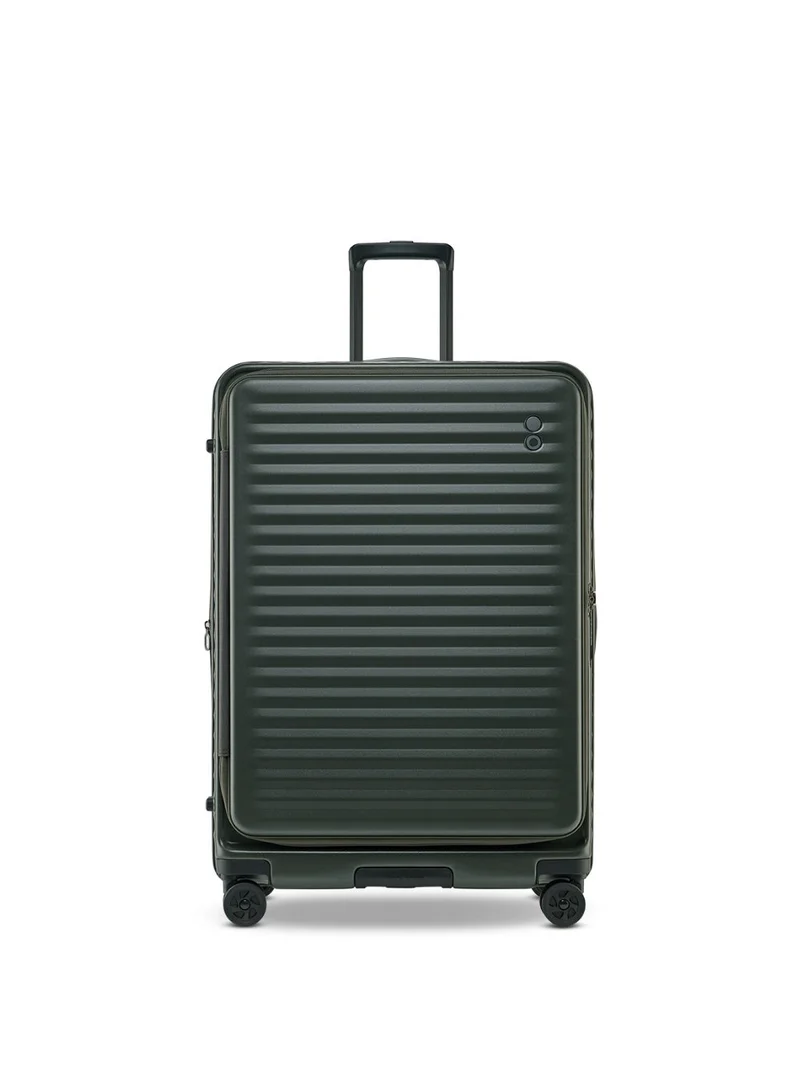 Echolac Echolac Celestra PC183FA-01 FS 30 Inch Expandable Hardside Trolley Luggage with TSA Lock, Front Opening Design, Hinomoto 4 Double-Wheeled System & Premium PC Shell - Deep Olive