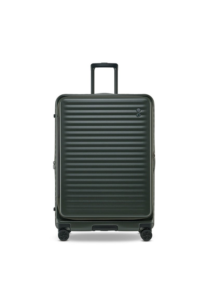 Echolac Celestra PC183FA-01 FS 30 Inch Expandable Hardside Trolley Luggage with TSA Lock, Front Opening Design, Hinomoto 4 Double-Wheeled System & Premium PC Shell - Deep Olive - Image 1