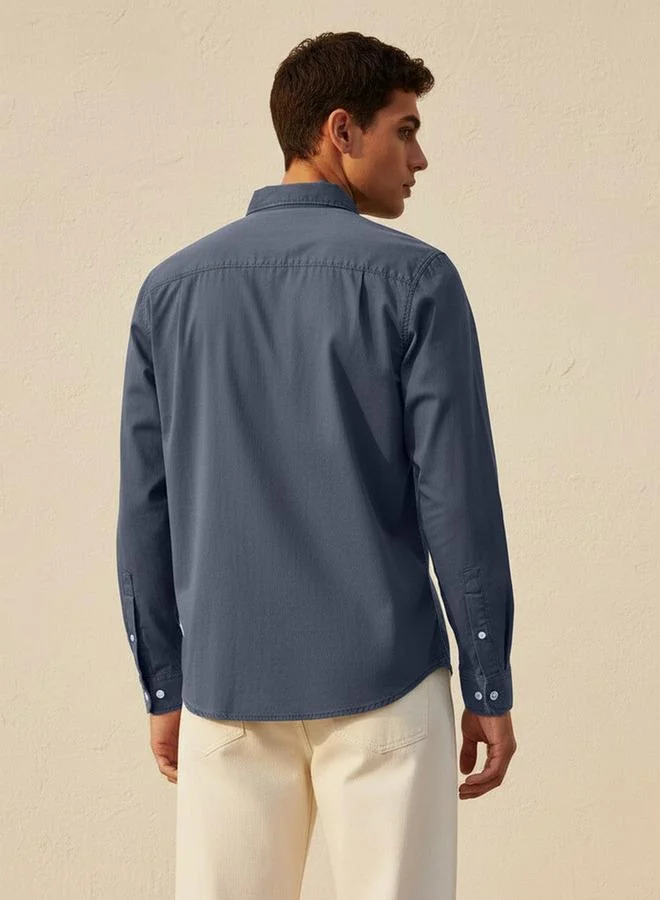 Lee Cooper  Lee Cooper Men Regular Fit Collared Long Sleeve Shirt for Men | Best Price UAE