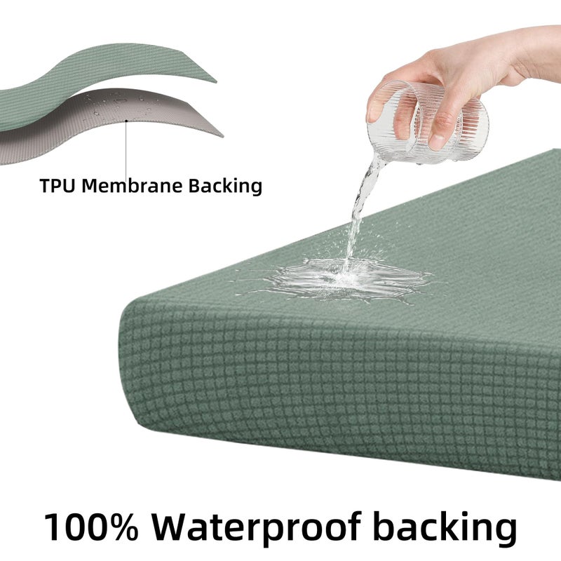 SUKAIKEQA Outdoor Cushion Covers Set,8PCS Waterproof Patio Furniture Couch Seat Slipcovers, Replacement for Sofa Sectional Chair(Coverï¼ŒOnly) - Image 3