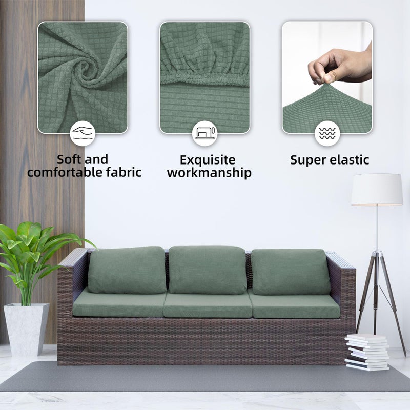 SUKAIKEQA Outdoor Cushion Covers Set,8PCS Waterproof Patio Furniture Couch Seat Slipcovers, Replacement for Sofa Sectional Chair(Coverï¼ŒOnly) - Image 4