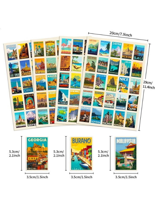 NIBEMINENT 100 Pcs World Landmarks Deco Kit Waterproof Stickers, High Definition Printing Bright Colors, Suitable for Laptop Skateboard Luggage Water Bottle Guitar DIY - Image 1