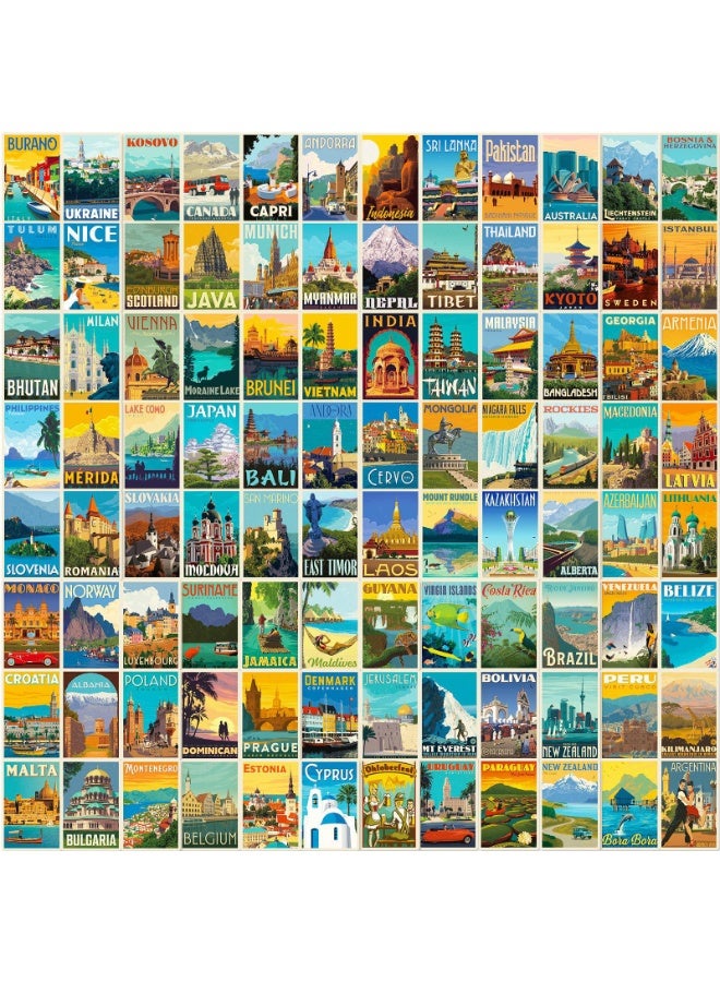 NIBEMINENT 100 Pcs World Landmarks Deco Kit Waterproof Stickers, High Definition Printing Bright Colors, Suitable for Laptop Skateboard Luggage Water Bottle Guitar DIY - Image 2