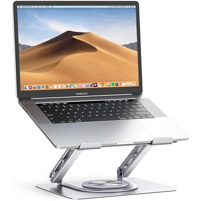 UG LAPTOP STAND 360Â° ROTATION UPGRADE LARGER STURDY BASE ADJUSTABLE LAPTOP STAND FOR DESK METAL NOTEBOOK HOLDER FIT FOR MACBOOK AIR, MACBOOK PRO, LENOVO, HP, ASUS, ALL LAPTOPS UP TO 17.3'' - Image 1