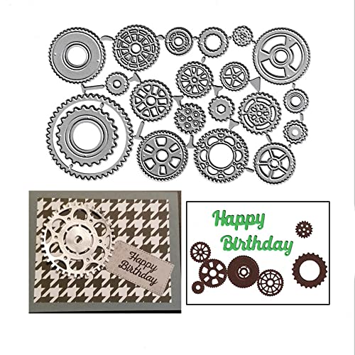 AHTOLS Gear Set Cutting Dies,Gears Die Cuts Metal Embossing Stencils Template Mould for Card Scrapbooking and DIY Craft Album Paper Card Decor - Image 1