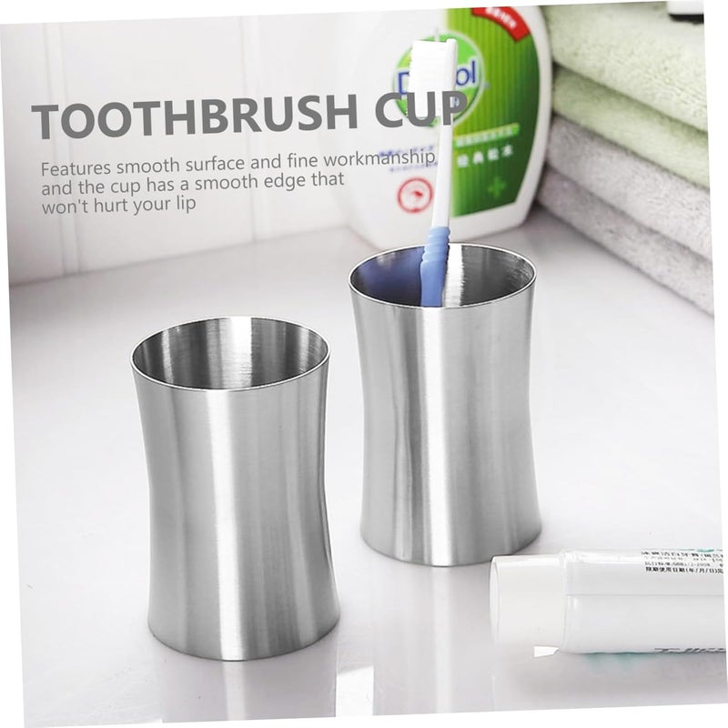 Stainless Steel Toothbrush Cup: 10 X 6.5 Cm Odor-free Multifunctional Rinse Cup - Easy To Clean Toothbrush Holder For Bathroom And Travel - Image 4