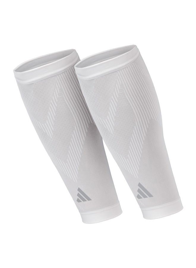 Adidas أكمام ضغط الساق للنساء والرجال - زوج من أكمام الساق للجري، التدريب، والتمارين الأقوى - قابلة للتنفس وخفيفة الوزن - دعم ضغط الساق المتين - أبيض، S/M - Image 1
