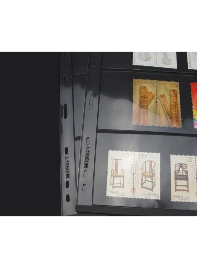 PCCB MINGT 10Pcs Standard 9-Hole Black Double-Sided Album Inner Sheets Card Stamp Banknote Collection Album Inserts Pages For Coin Collecting And Supplies (7 Pockets) - Image 5
