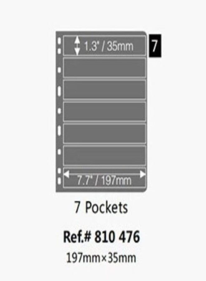 PCCB MINGT 10Pcs Standard 9-Hole Black Double-Sided Album Inner Sheets Card Stamp Banknote Collection Album Inserts Pages For Coin Collecting And Supplies (7 Pockets) - Image 2