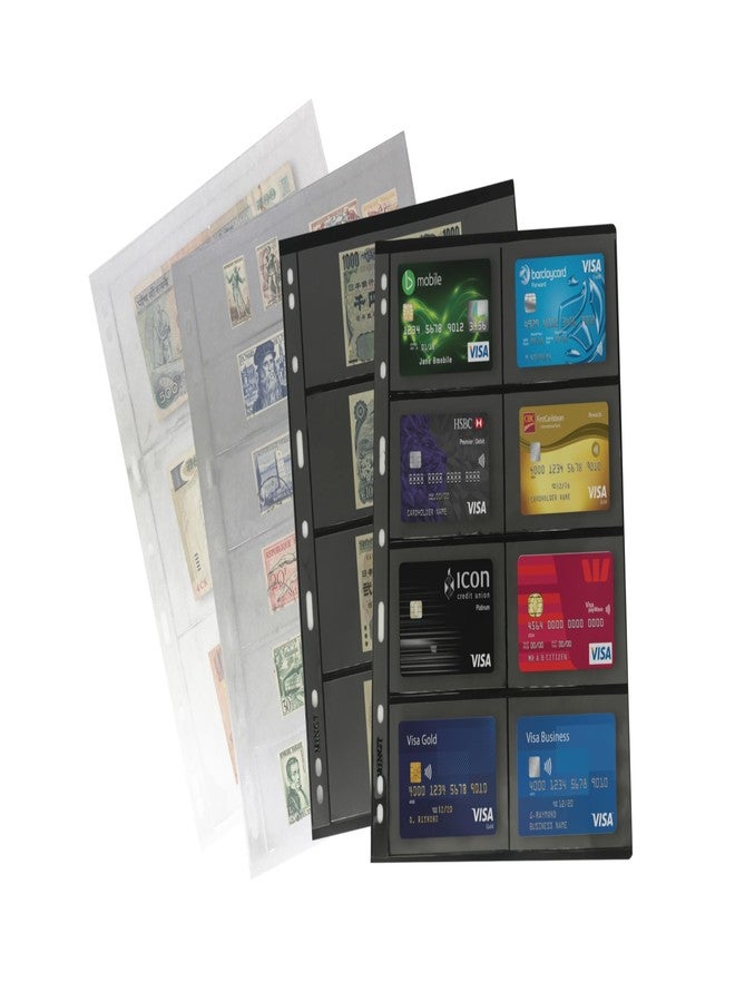 PCCB MINGT 10Pcs Standard 9-Hole Black Double-Sided Album Inner Sheets Card Stamp Banknote Collection Album Inserts Pages For Coin Collecting And Supplies (7 Pockets) - Image 3