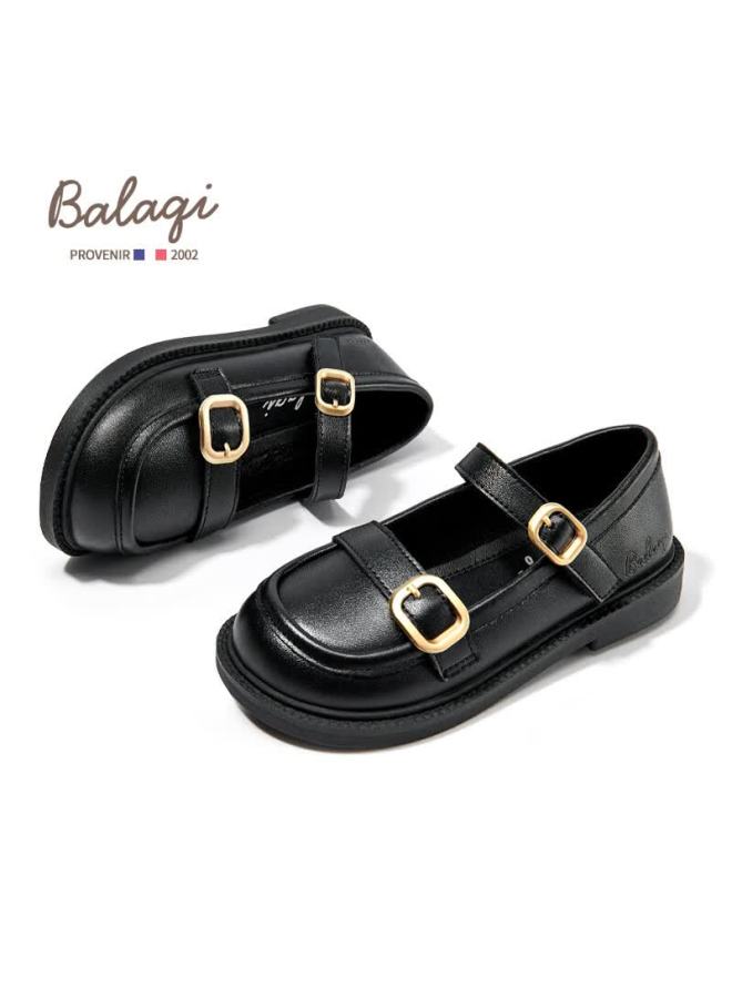 Balaqi Girls' Spring And Autumn Matte Princess Leather Shoes Black School Style Bl3551 Size 29 - Image 4