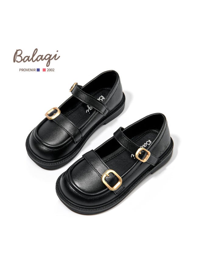 Balaqi Girls' Spring And Autumn Matte Princess Leather Shoes Black School Style Bl3551 Size 29 - Image 2