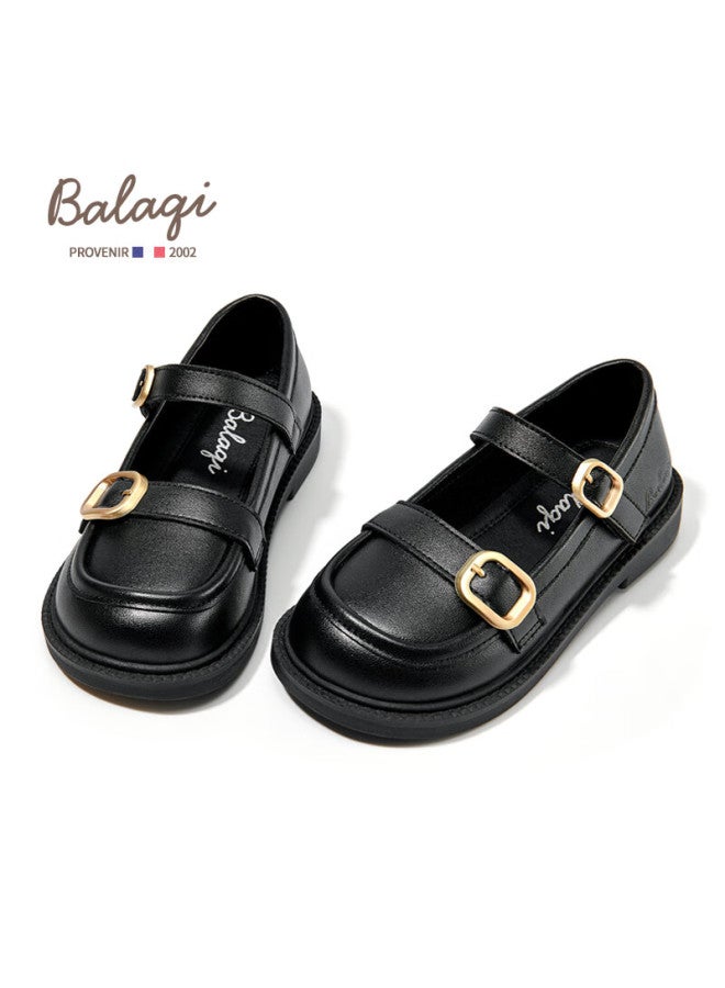 Balaqi Girls' Spring And Autumn Matte Princess Leather Shoes Black School Style Bl3551 Size 29 - Image 3