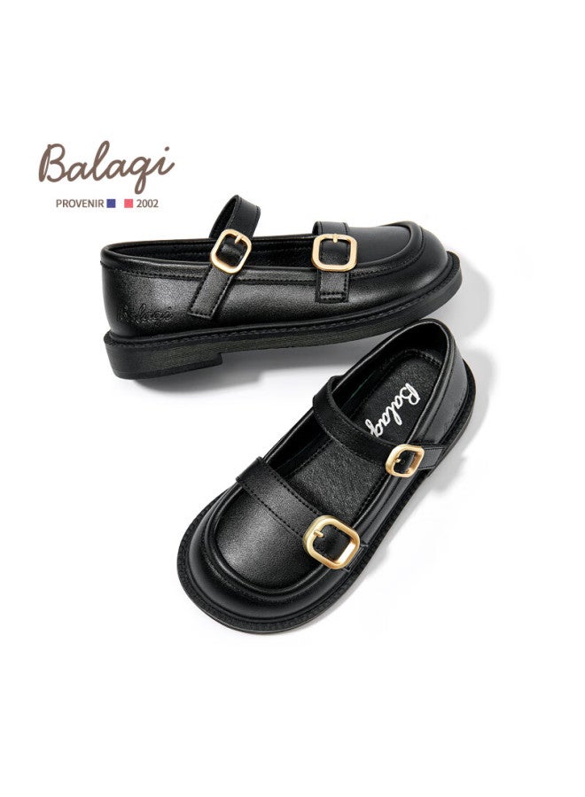 Balaqi Girls' Spring And Autumn Matte Princess Leather Shoes Black School Style Bl3551 Size 29 - Image 5