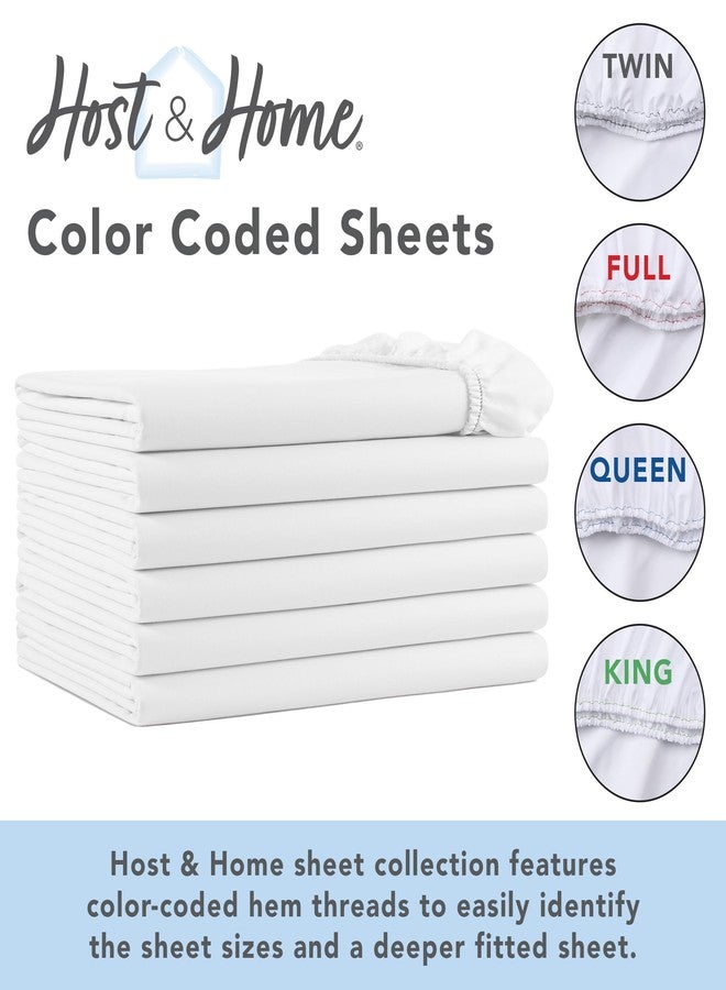 Arkwright, LLC Arkwright Bulk Queen Fitted Bed Sheets - Pack of 6 - Soft Cotton Blend Bottom Sheet Only with Deep Pocket, Hotel Collection Bedding for Hosts, Resorts, and Vacation Rentals, White - Image 4