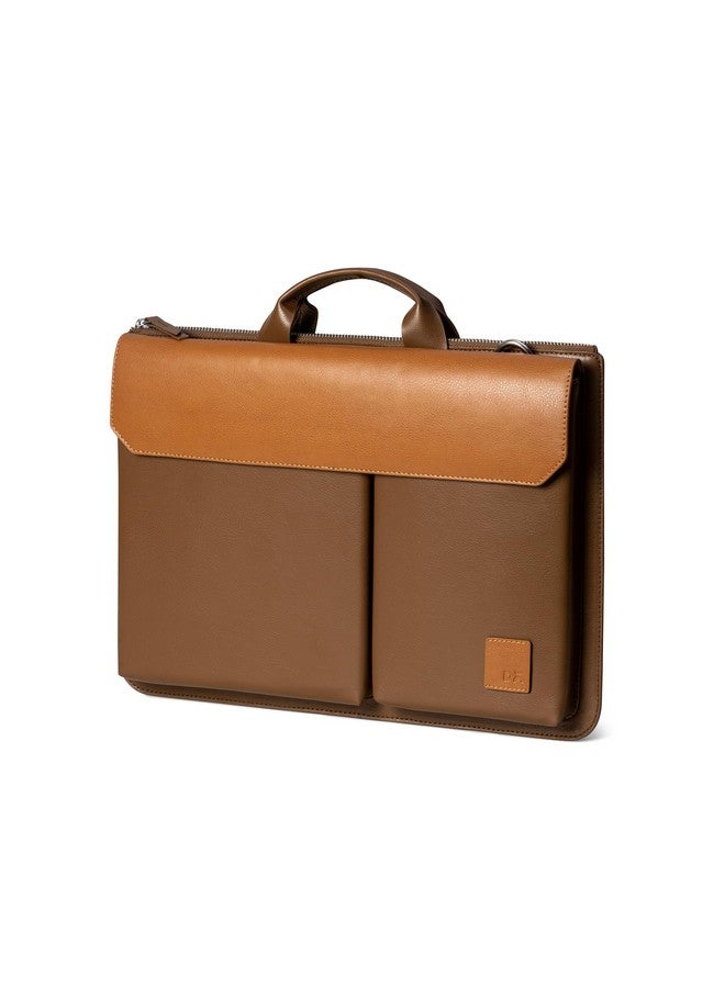 DailyObjects Leather Urban Tech Briefcase Bag | Laptop Messenger Bag with Sturdy Handle | Detachable Shoulder Strap | Magnetic Closure & Trolley Sleeve | Compatible with 16" MacBook & 15.6" Laptops - Image 3