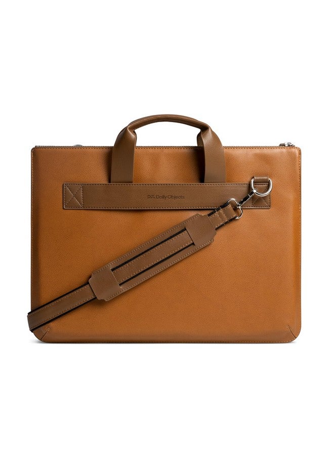 DailyObjects Leather Urban Tech Briefcase Bag | Laptop Messenger Bag with Sturdy Handle | Detachable Shoulder Strap | Magnetic Closure & Trolley Sleeve | Compatible with 16" MacBook & 15.6" Laptops - Image 2