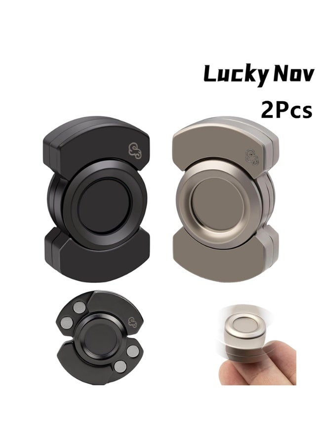 LuckyNov Fidget Spinners 2 Pack, Metal Magnetic Figette for Autism, ADHD Anxiety Toys Stress Relief Reducer Spin for Kids and Adults - Image 1