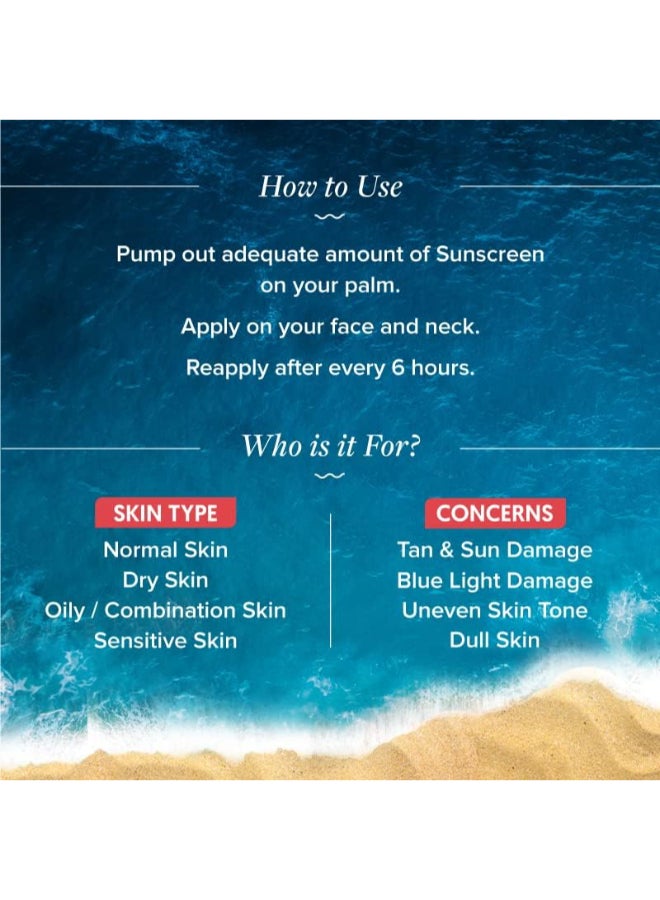 Aqualogica Detan+ Dewy Sunscreen with SPF 50+ & PA++++ for UVA/B & Blue Light Protection & No White Cast - 50g - Image 5