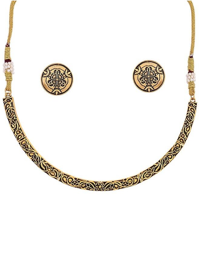 VOYLLA Enamelled Elegance Choker Jewellery Set  - Image 2