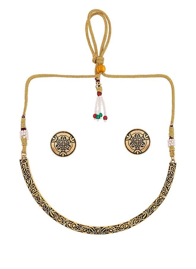 VOYLLA Enamelled Elegance Choker Jewellery Set  - Image 3
