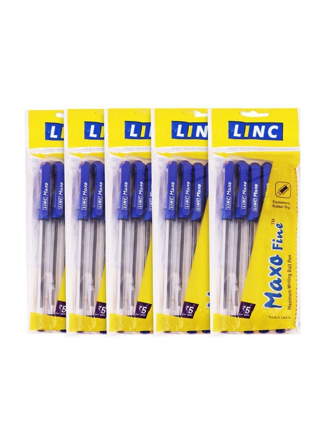 لينك قلم حبر جاف لينك ماكسو فاين ٠٫٧ مم | حبر أزرق | عبوة من ٢٥ قلمًا - Image 1